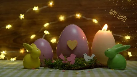 Happy Easter, with lettering, statics, close up Stock Footage 85817626