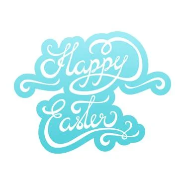 Happy Easter lettering Sticker Stock Illustration