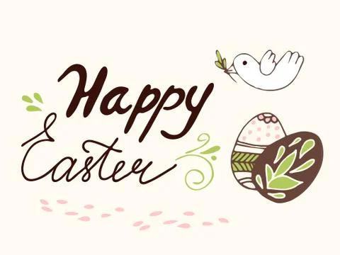 Happy Easter lettering text Stock Illustration