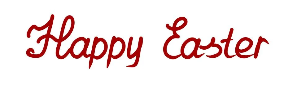Happy Easter lettering text isolated on white background. イラスト素材
