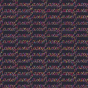 Happy Easter lettering text isolated on purple background. Illustrazione stock