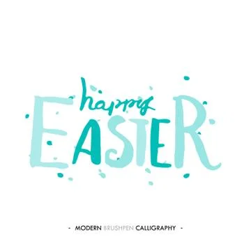 Happy Easter lettering write with brush pen Illustrazione stock
