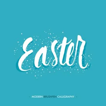 Happy Easter lettering write with brush pen Stock Illustration