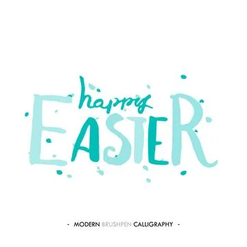 Happy Easter lettering write with brush pen Happy Easter lettering write w... 스톡 사진