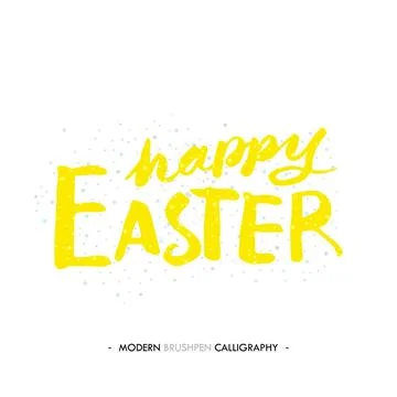 Happy Easter lettering write with brush pen Happy Easter lettering write w... Stock Photos