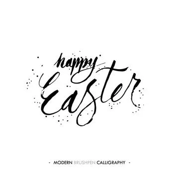 Happy Easter lettering write with brush pen Happy Easter lettering write w... Stock Photos