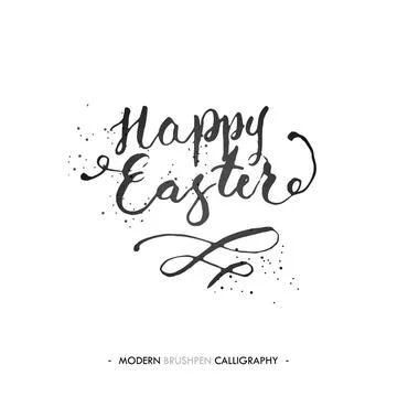Happy Easter lettering write with brush pen Happy Easter lettering write w... Foto stock