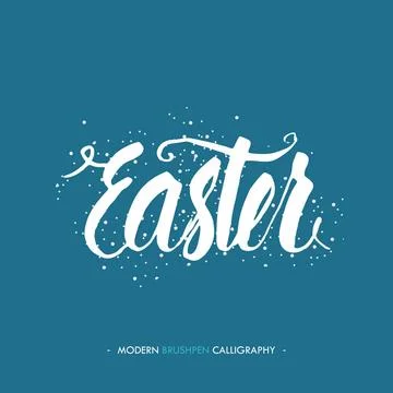 Happy Easter lettering write with brush pen Happy Easter lettering write w... 스톡 사진