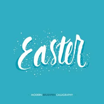 Happy Easter lettering write with brush pen Happy Easter lettering write w... 스톡 사진