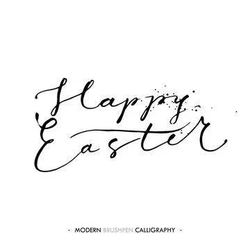 Happy Easter lettering write with brush pen Happy Easter lettering write w... Stock Photos