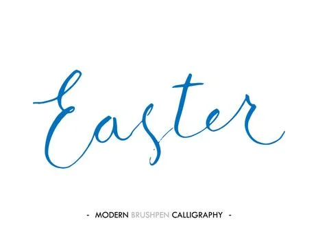 Happy Easter lettering write with brush pen Happy Easter lettering write w... 스톡 사진