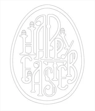 Happy Easter letters in the shape of an egg. Banner with an Easter egg and Stock Illustration