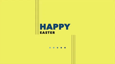 Happy Easter with lines and dots pattern on yellow gradient Stock Footage 237441002