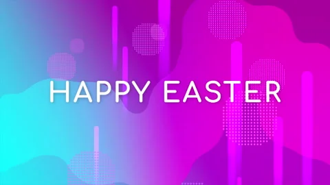 Happy Easter with liquid geometric pattern Stock Footage 165182675