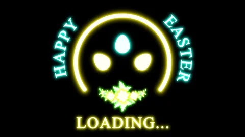 Happy Easter loading animation clip with flowers and eggs Stock Footage 301982612