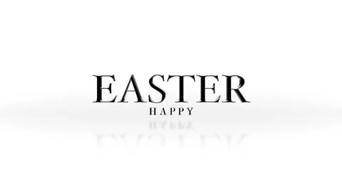 Happy Easter logo bold black font on white background Stock Footage 267019412