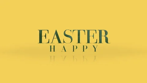 Happy Easter logo bold black font on yellow background 動画素材 267019434