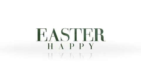 Happy Easter logo a festive celebration in green letters Stock Footage 261490685