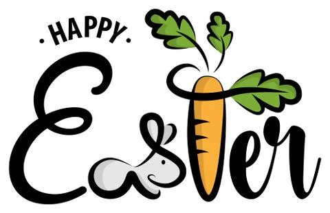 Happy easter logo icon symbol isolated Stock Illustration