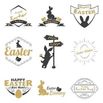 Happy Easter logo Stock Illustration