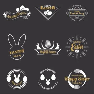 Happy Easter logo Stock Illustration