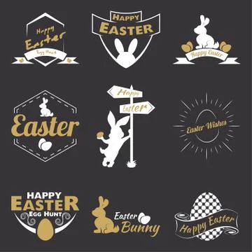 Happy Easter logo Stock Illustration
