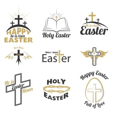 Happy Easter logo Illustration