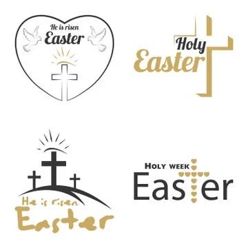Happy Easter logo Stock Illustration