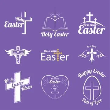 Happy Easter logo Stock Illustration