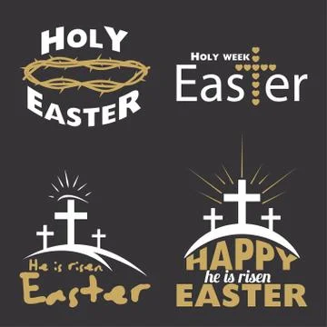 Happy Easter logo Stock Illustration