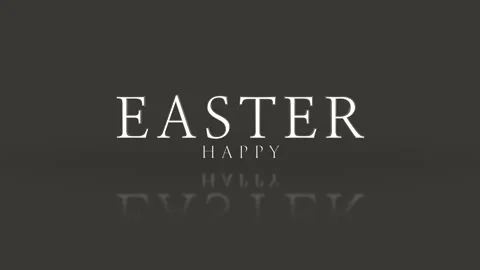 Happy Easter logo minimalist design for a company - white stacked letters on 動画素材 263698957