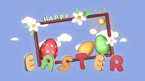 Happy Easter, loop animation 3D Stock Footage 171858630