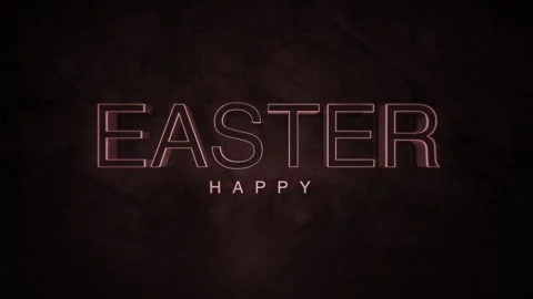 Happy Easter modern neon light illustration Stock Footage 263698521