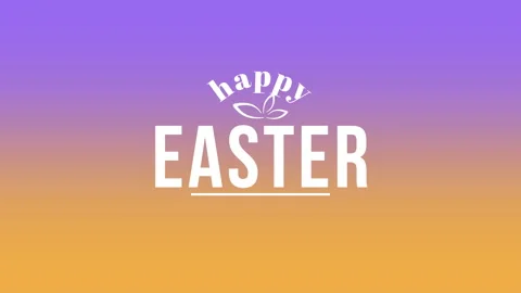 Happy Easter on modern purple and yellow gradient Stock-Footage 235691521