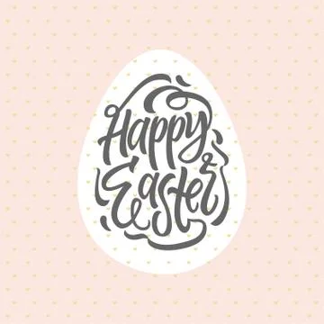 Happy Easter - modern vector celebration poster with calligraphy text Illustrazione stock