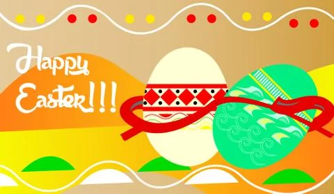Happy Easter modern web banner and greeting card Stock Illustration