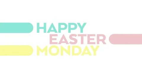 Happy Easter Monday seamlessly loopable text animation on a white background Stock Footage 269505294