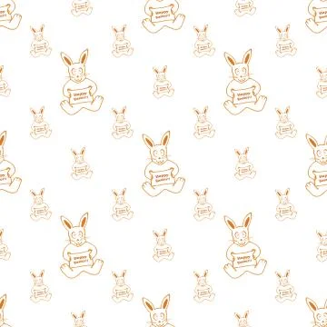 Happy Easter Motif Seamless Pattern Illustrazione stock