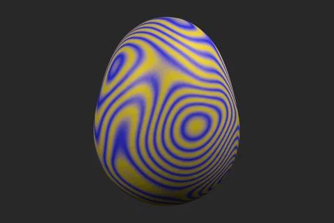 Happy easter. Multicolored Easter egg. 3D rendering. Stockillustratie