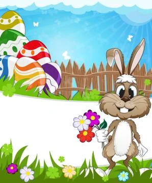 Happy Easter nature background Stock Illustration