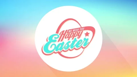 Happy easter neighbours gathering dinner party invitation card with abstract egg Stock Footage 130602212