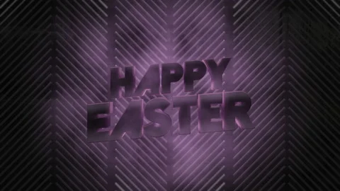Happy Easter with neon light on performance stage 動画素材 237443094