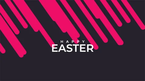 Happy Easter with neon red stripes pattern Stock Footage 166386074