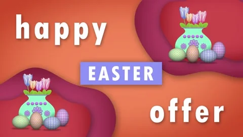 Happy easter offer animated tamplate. easter offer animation Stock Footage 304269702