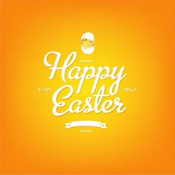 Happy easter orange card Stock Illustration
