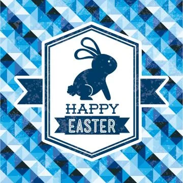 Happy easter over blue background vector illustration Stock Illustration