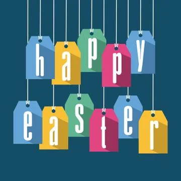Happy easter over blue background vector illustration Stock Illustration