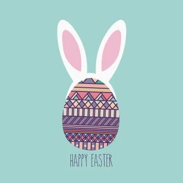 Happy easter over blue background vector illustration Stock Illustration