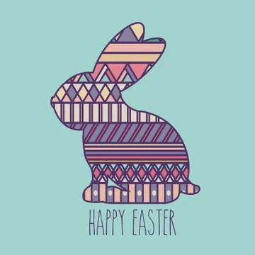 Happy easter over blue  background vector illustration Stock Illustration