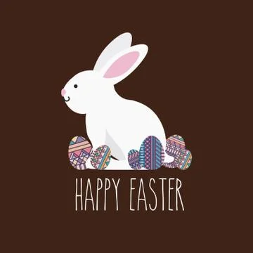 Happy easter over  brown background vector illustration 스톡 일러스트